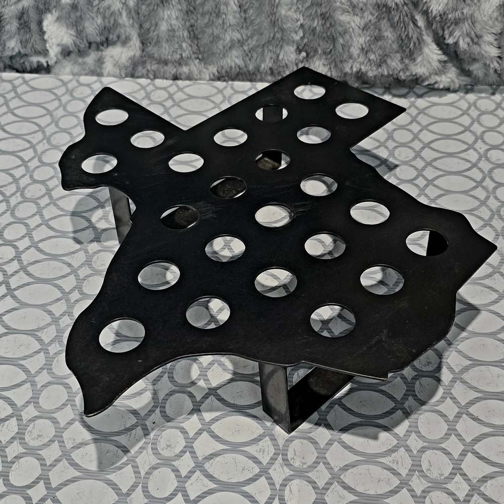 Texas Shaped Metal Jalapeno Popper Grill Rack BBQ Trivet Black Presentation